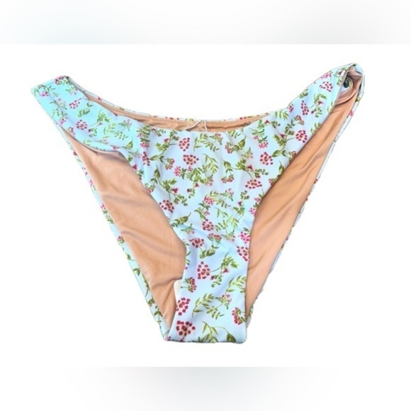 NWT J. Crew Curved Waist Cheeky Bikini Bottom in Cloud Meadow Floral, Medium. - Picture 4 of 14